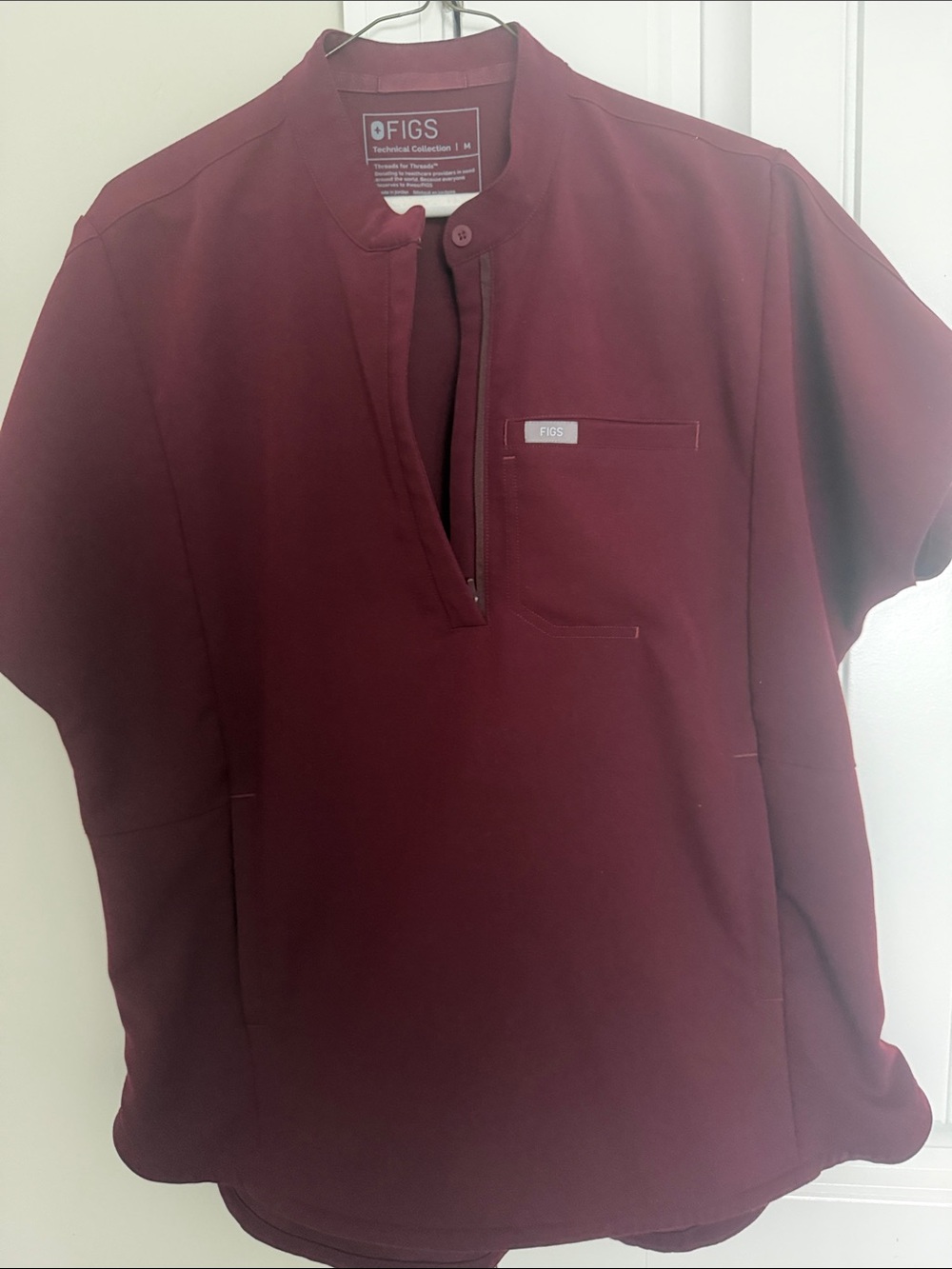 Figs womens Burgundy Short-Sleeve Medical Top